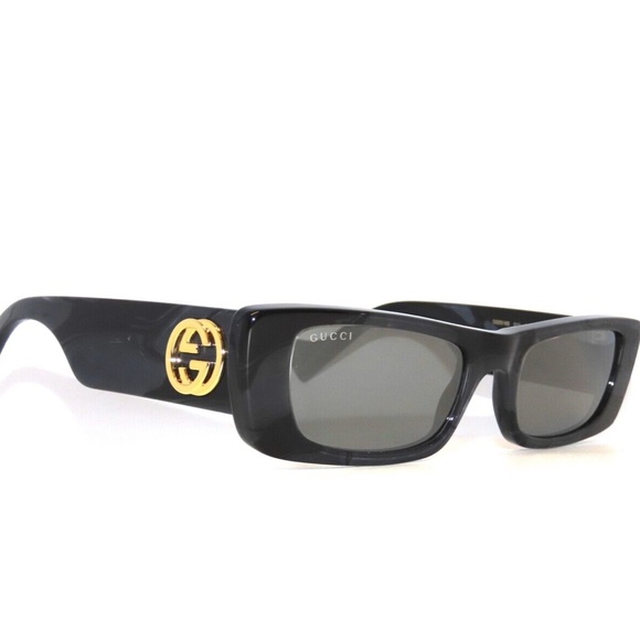 Gucci GG0516S 013 Black Gray Mirror Silver Sunglasses 0516 - Picture 3 of 6